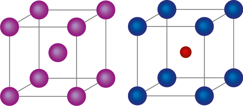 A body-centered cubic structure