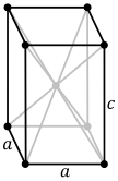 A body-centered tetragonal structure.