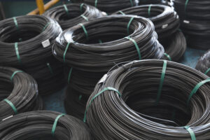 Several coils of cold heading quality wire